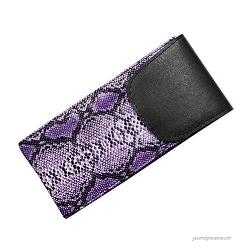 2 Pack Soft Eyeglass Cases Slip In Style With Velcro Closure Faux Snake Skin