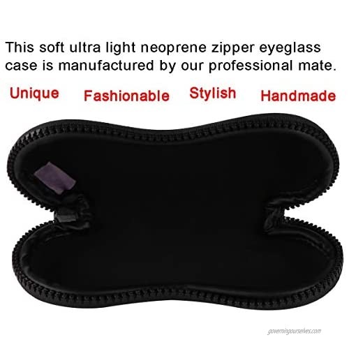 2 PCS Eyeglasses Cases with Belt Clip Ultra Light Portable Neoprene Zipper Sunglasses Case Pouch