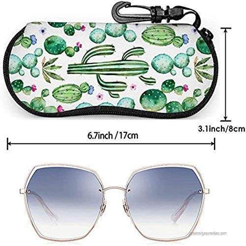 2pcs Sunglasses Soft Case Ultra Light Portable Neoprene Zipper Glasses Soft Case Eyeglass Safety Pouch Zipper Box Case with Belt Clip Leopard