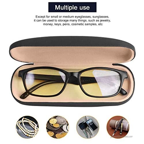 Eyeglass Case Hard Shell for Sunglasses Reading Glasses Holder Clamshell 2 Pack