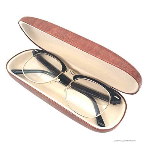Eyeglasses Case Hard Shell Portable Protective Cases for Glasses Brown Color for Kids，Women and Men