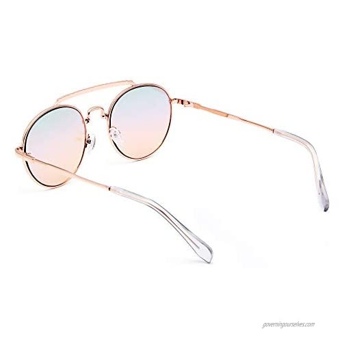 Face Shadow Fashion Round Oval Sunglasses for Women Retro Small Oval Sunglasses with Metal Decoration