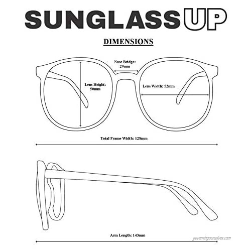 SunglassUP - Over Sized Round Thin Nerdy Fashion Clear Lens Aviator Eyewear Glasses
