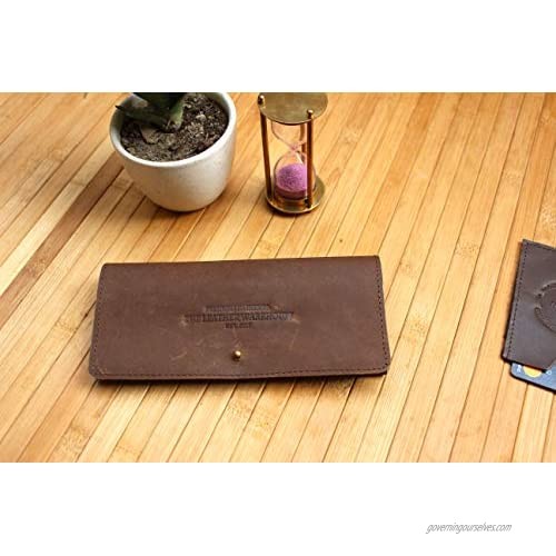 The Leather Warehouse Leather Sunglasses cover | case to keep business cards | credit cards - Brown