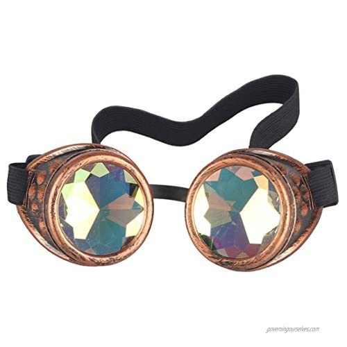 Vintage STEAMPUNK GOGGLES Glasses Bling Lens Goth COSPLAY PARTY Sunglasses