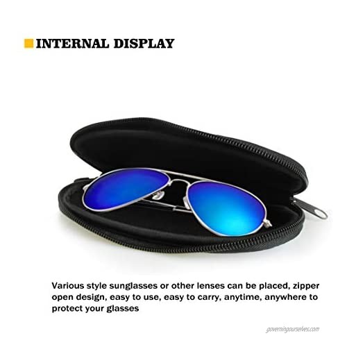 Wanyint Personalized Design Sunglasses Soft Case Ultra Light Neoprene Zipper Eyeglass Case with Belt Clip for Men Women