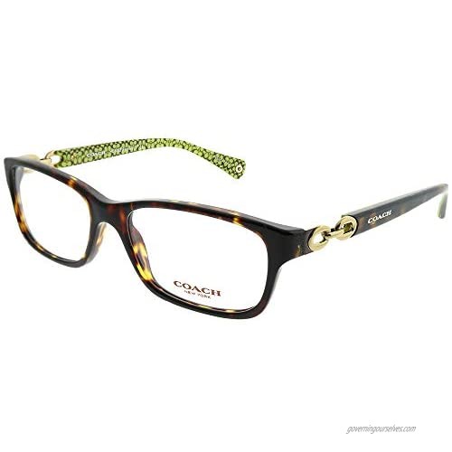 Coach Women's HC6052 Eyeglasses Dk Tort/Dk Tort Green Sig C 52mm