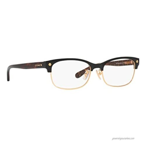 Coach Women's HC6098 Eyeglasses Black Gold/Dark Tort Gold Sig 53mm
