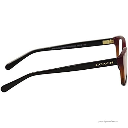 Coach Women's HC6103 Eyeglasses Aubgn Cognac Varsity Stripe 54mm