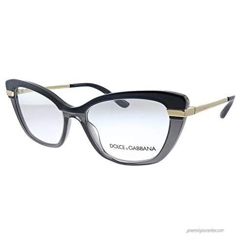 Dolce Gabbana - DG3325 Top Black On Transparent Black Cat Eye Women Eyeglasses - 52mm