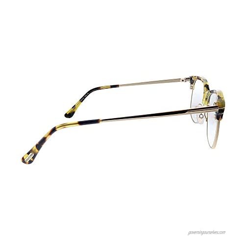 Eyeglasses Tom Ford FT 5546 -B 056 Shiny Tortoise Rose Gold/Blue Block Lenses 52-14-140