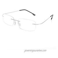 FEISEDY Lightweight Rimless Titanium Stainless Steel Anti-Blue Light Reading Glasses B2686