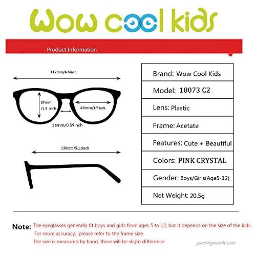 Kids Glasses Eyewear Frame for Teens Children Boys Girls with Oval Clear Lens Tortoise Crystal Pink(Age 3-8）
