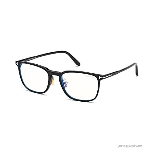 Tom Ford FT 5699-B 001 Shiny Black Plastic Square Eyeglasses 55mm