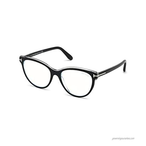 Tom Ford - FT5618-B54001 Shiny Black Oval Women Eyeglasses - 54mm