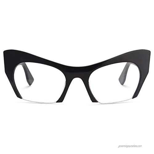 Zeelool Stylish Semi-rimless Cat Eye Blue Light Blocking Glasses for Women Kyle FP0099
