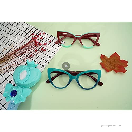 Zeelool Women's Stylish Cat Eye Blue Light Blocking Glasses 100% UV400 Protection Claudette ZOA01968