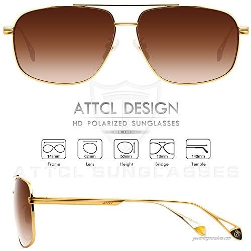 ATTCL Men's Fashion Driving Polarized Sunglasses UV Protection Metal Frame