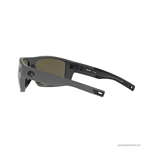 Costa Diego 580G Polarized Sunglasses Matte Gray/Blue Mirror One Size