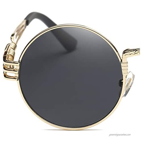 Dollger John Lennon Round Sunglasses Steampunk Metal Frame