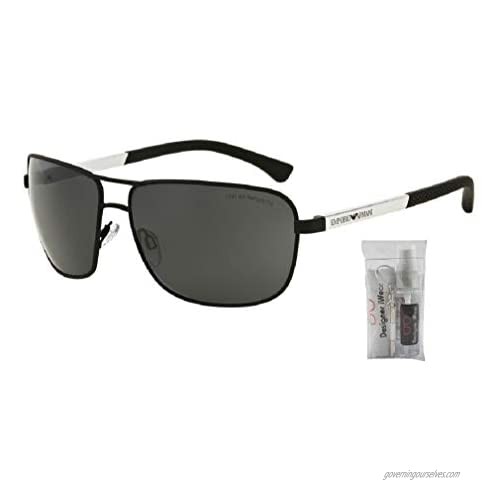 Emporio Armani EA2033 Rectangle Sunglasses For Men+FREE Complimentary Eyewear Care Kit