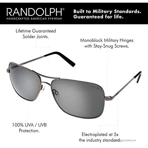 Randolph USA | Archer Aviator Classic Sunglasses for Men 100% UV