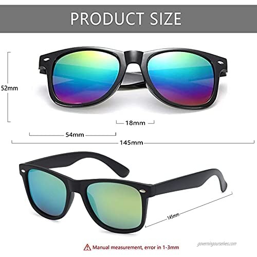 Sunglasses Reflective Mirror Lens Square Sunglasses Party Favors Non Polarized UV Protection 10 Pack