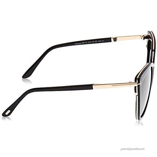 Tom Ford SIMONA FT 0717 BLACK/SMOKE 57/20/140 unisex Sunglasses