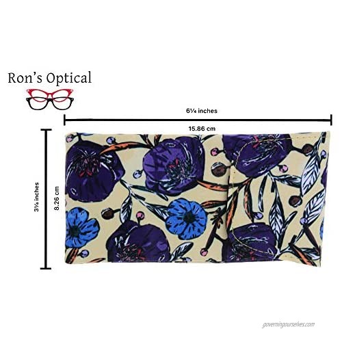 3 Pack Eyeglass Case Top Closure Slip In Case Soft Medium To Large Glasses Women Men