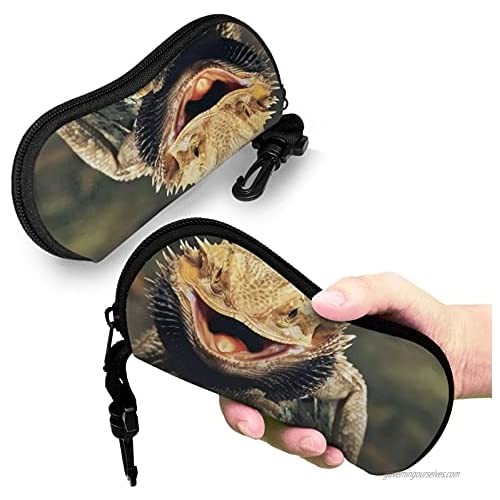 Bearded Dragon Lizards Glasses Case Ultra Lightzipper Portable Storage Box For Traving Reading Running Storing Sunglasses