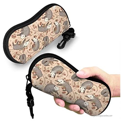 Befuddled Possums Glasses Case Ultra Lightzipper Portable Storage Box For Traving Reading Running Storing Sunglasses