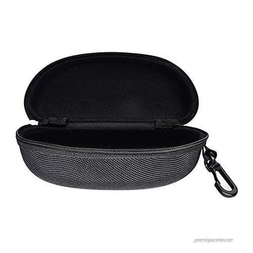 Black Portable Neoprene Glasses Case with Zipper Closure Ultra-Light Soft Sunglasses Case Holder for Sports Sunglasses Storage Bag with Belt Clip
