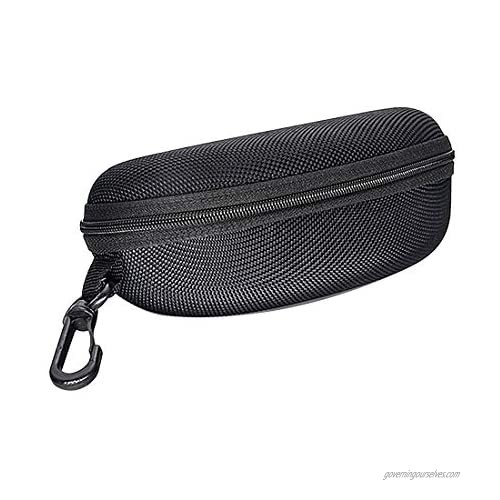 Black Portable Neoprene Glasses Case with Zipper Closure  Ultra-Light Soft Sunglasses Case Holder for Sports Sunglasses Storage Bag with Belt Clip
