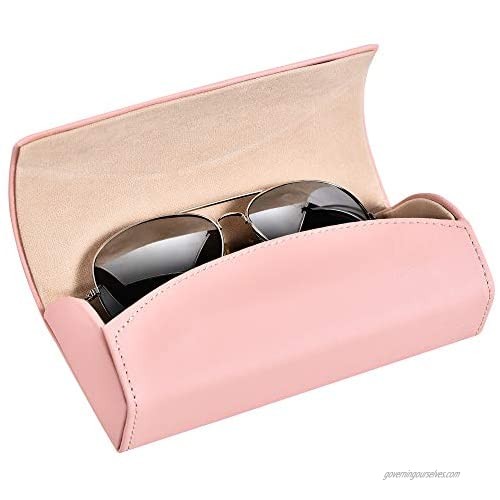 DETIGUOJI Spectacle Case with hook Glasses Case with hook automobile sun visor glasses case for Car (Pink)