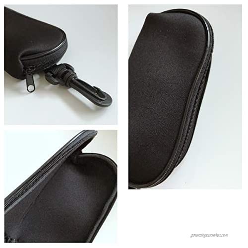 FSK Glasses Case - Neoprene Zipper Sunglasses Bag Scratch-proof with Belt Clip