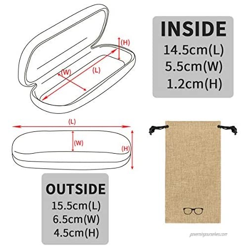 Hard Shell Eyeglasses Glasses Protection Case with Pouch