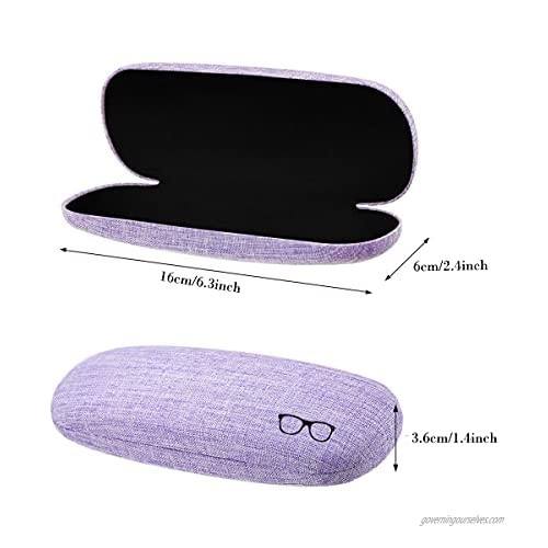 Hard Shell Glasses Case Linen Fabric Spectacle Case Box Eyeglass Protective Case