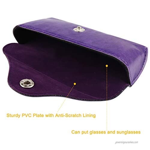 Portable sunglasses case with snap fastener carabiner hook vegetarian leather glasses case scratch-resistant sunglasses bag