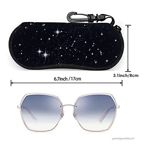 Shining Starry Sky Glasses Case Ultra Lightzipper Portable Storage Box For Traving Reading Running Storing Sunglasses