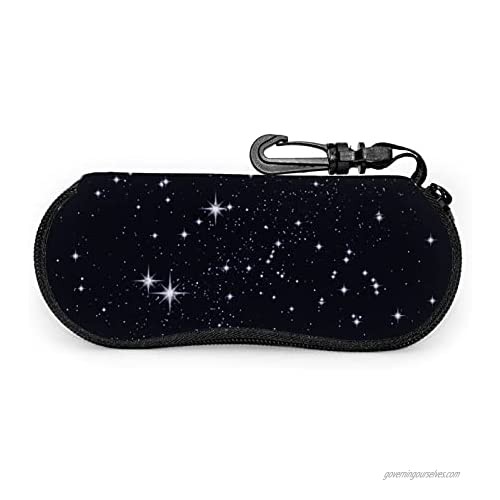 Shining Starry Sky Glasses Case Ultra Lightzipper Portable Storage Box For Traving Reading Running Storing Sunglasses
