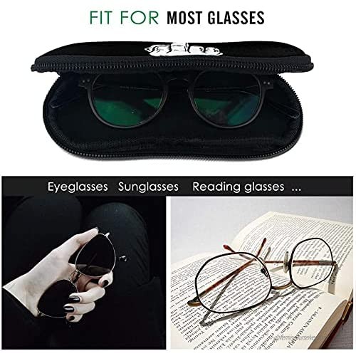 Srupiomg Funny The Simple and Crude Fuck Off Ultra Light Portable Neoprene Zipper Sunglasses Eyeglass Soft Case with Belt Clip Glasses Case with Carabiner