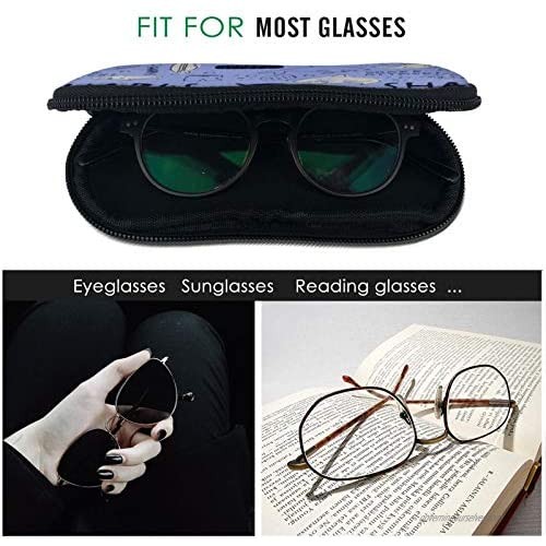 Srupiomg Ocean shark pattern Ultra Light Portable Neoprene Zipper Sunglasses Eyeglass Soft Case with Belt Clip Glasses Case with Carabiner