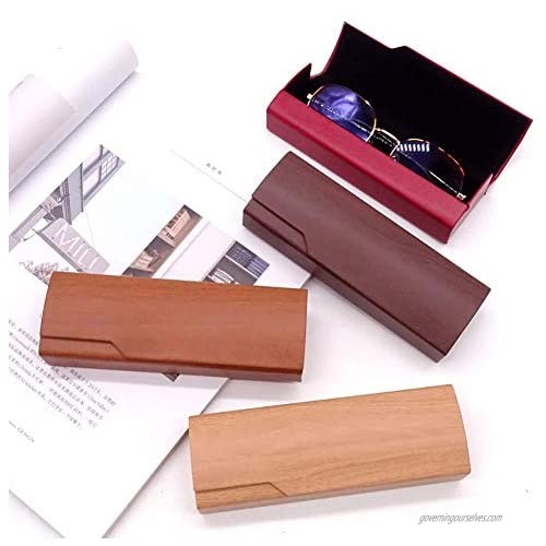 Wood Material Cuboid Shape With Eyeglass Case Hard Metal Glasses Box