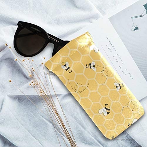 XMCL Yellow Animal Bee Sunglasses Case Portable Multiuse Glasses Holder Pocket Eyeglass Accessories for Women Man