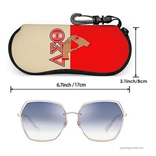 zeta phi beta2 Sunglasses Case Ultra Light Portable Multifunction Neoprene Eyeglass Holder with Carabiner