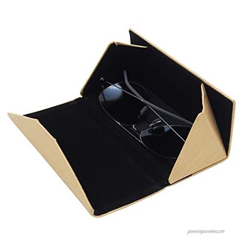 ZZ Sanity 2PC Leather Slim Lightweight Retro Foldable Triangle Eyeglasses Case Spectacles