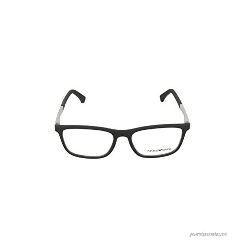 Armani EA3069 Eyeglass Frames 5063-55 - Black Rubber EA3069-5063-55