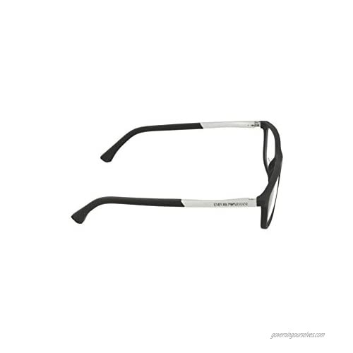 Armani EA3069 Eyeglass Frames 5063-55 - Black Rubber EA3069-5063-55