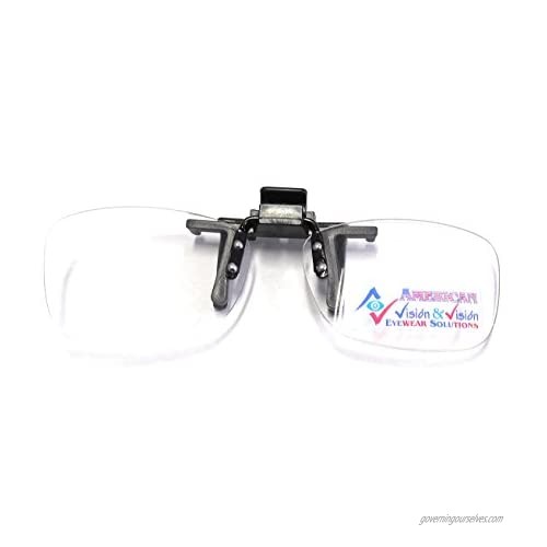 Clip On Reading Glasses 1.5  Clip On and Flip Up Hassle Free Lenses  Magnifier +1.50 By American Vision & Vision  Clear  130 mm width of all frame apx