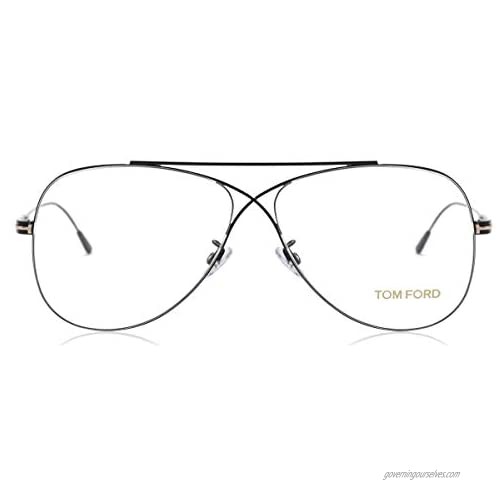 Eyeglasses Tom Ford FT 5531 001 Shiny Black  Rose Gold"t" Logo